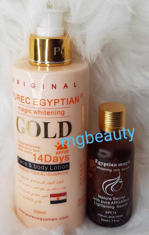 PUREC EGYPTIAN GOLD MAGIC WHITENING LOTION and Serum