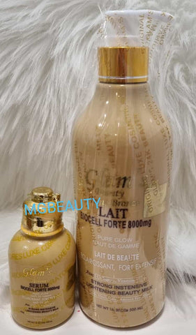 GLAM'S 24K BIOCELLE STRONG INTENSE LIGHTEN LOTION (500MLS) and Serum BIOCEL STRONG 8000MG