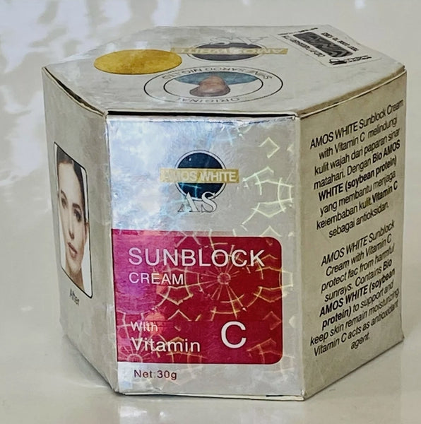 Amos White Sunblock Cream With Vitamin C 30g