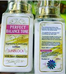 Perfect Balance Tone, skin brightening and moisturizing body lotion. Repairs damaged skin, hydrates and protrcts your skin from whitening