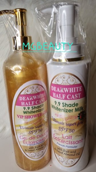Dear White Half cast whitenizer body milk super strong 500ml and Whitenizer VIP Shower gel 500ml.